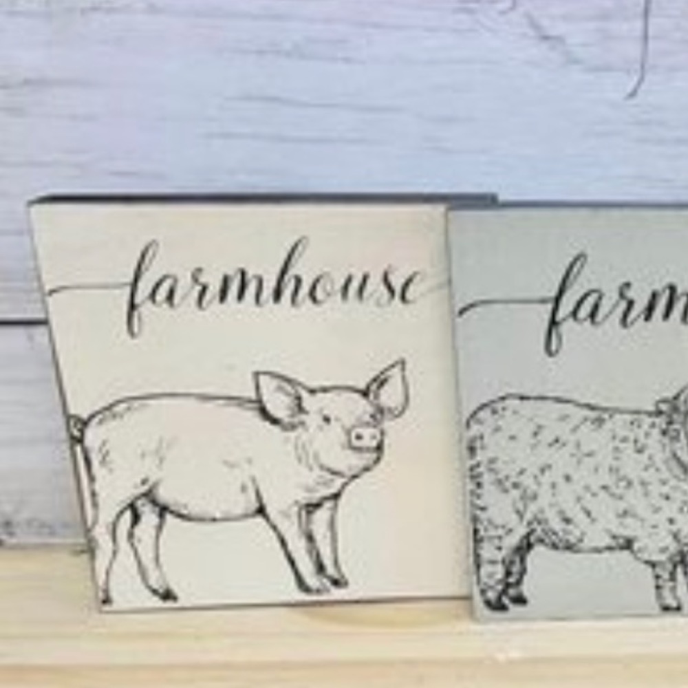 *Farmhouse Block Sign *pig only* - Picture 2 of 5